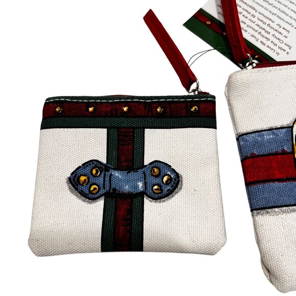 NWT Brighton In Love We Trust Heart Pouch Set Canvas Leather Zipper Bags - Picture 6 of 13